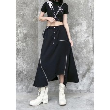 Irregular skirt female summer a-line skirt in the long section of large size elastic waist wild casual skirt