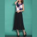 Elegant high waist chiffon clothes For Women Neckline black wild Dress summer