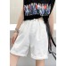 Handmade White High Waist Denim Wide Leg hot pants Summer